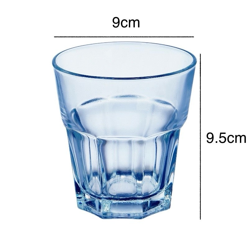 Set de 6 Vasos de Colores Pastel, Vasos de Cristal Multicolor Altos de 300ml,Aptos para Lavavajillas (300ml Todo color)
