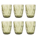 Set de 6 Vasos Colores , Vaso de Cristal agua de 300 ml, Vaso de Agua y Bebidas, Aptos para Lavavajillas (Verde)