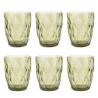 Set de 6 Vasos Colores , Vaso de Cristal agua de 300 ml, Vaso de Agua y Bebidas, Aptos para Lavavajillas (Verde)
