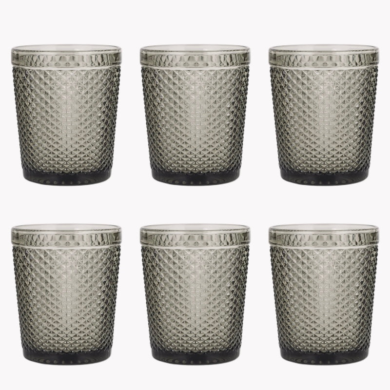 Set de 6 Vasos de Cristal Colores de 250ml, Vasos de Agua y Bebidas, Aptos para Lavavajillas