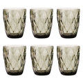 Set de 6 Vasos Colores, Vaso de Cristal agua de 300 ml, Vaso de Agua y Bebidas, Aptos para Lavavajillas (Gris)