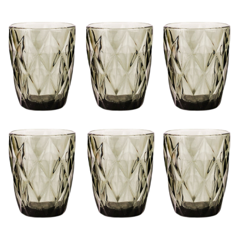 Set de 6 Vasos Colores, Vaso de Cristal agua de 300 ml, Vaso de Agua y Bebidas, Aptos para Lavavajillas (Gris)