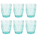 Set de 6 Vasos Colores o Transparente, Vaso de Cristal agua de 300 ml, Vaso de Agua y Bebidas, Aptos para Lavavajillas