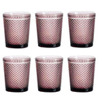 Set de 6 Vasos de Cristal Colores de 250ml, Vasos de Agua y Bebidas, Aptos para Lavavajillas