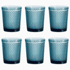 Set de 6 Vasos de Cristal Colores de 250ml, Vasos de Agua y Bebidas, Aptos para Lavavajillas
