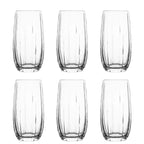 Set de 6 Vasos de Cristal Transparente 510ml, Vasos de Agua y Bebidas Alcohólicas, Aptos para Lavavajillas