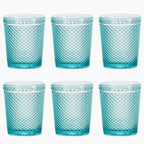 Set de 6 Vasos de Cristal Colores de 250ml, Vasos de Agua y Bebidas, Aptos para Lavavajillas