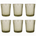 Set de 6 Vasos de Cristal Colores de 250ml, Vasos de Agua y Bebidas, Aptos para Lavavajillas