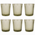 Set de 6 Vasos de Cristal Colores de 250ml, Vasos de Agua y Bebidas, Aptos para Lavavajillas