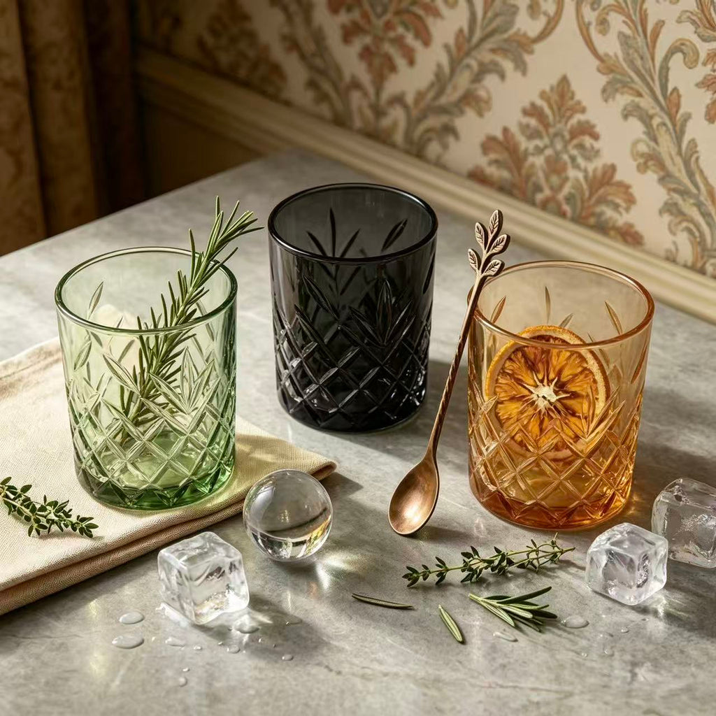 Set de 6 Vasos de Cristal, 350 ml | Agua y Bebidas Alcohólicas, Transparentes, Aptos para Lavavajillas