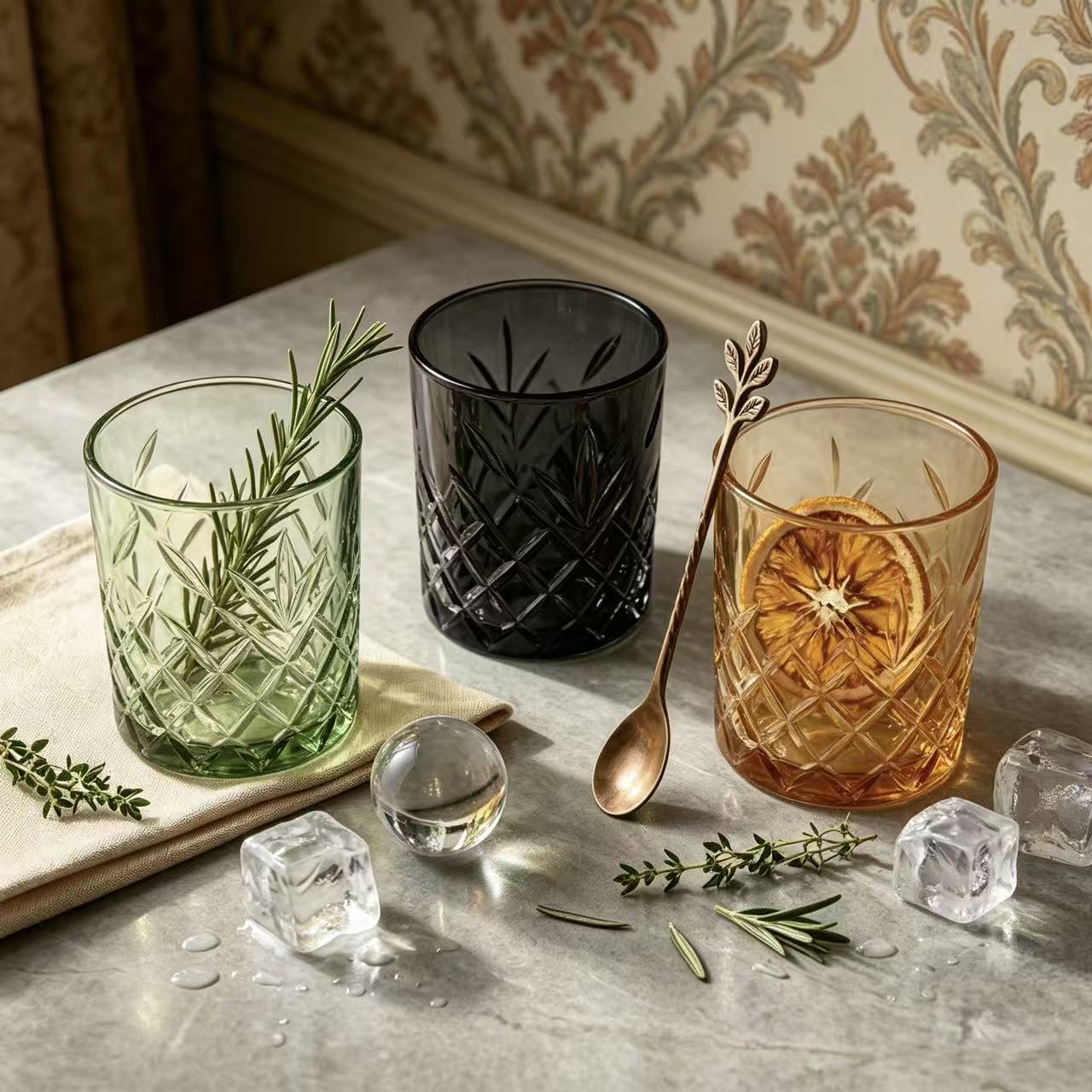 Set de 6 Vasos de Cristal, 350 ml | Agua y Bebidas Alcohólicas, Transparentes, Aptos para Lavavajillas