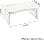 Bandeja Plegable de Plástico, 51 x 33 x 23,5 cm, Mesa Multiuso para Desayuno, Ordenador Portátil