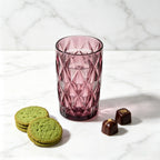Set de 6 Vasos Colores, Vaso de Cristal agua de 360 ml, Vaso de Agua y Bebidas, Aptos para Lavavajillas