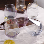 Set de 6 Vasos de cristal agua, Vasos Colores, Vasos de Cristal colores,Aptos para Lavavajillas (330 ml)