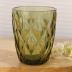 Set de 6 Vasos Colores , Vaso de Cristal agua de 300 ml, Vaso de Agua y Bebidas, Aptos para Lavavajillas (Verde)