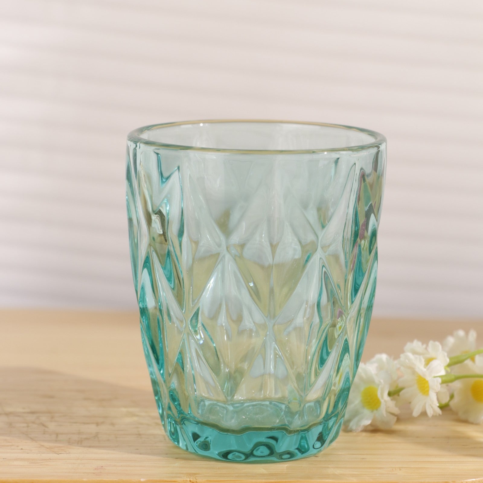 Set de 6 Vasos Colores o Transparente, Vaso de Cristal agua de 300 ml, Vaso de Agua y Bebidas, Aptos para Lavavajillas