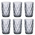 Set de 6 Vasos Colores, Vaso de Cristal agua de 360 ml, Vaso de Agua y Bebidas, Aptos para Lavavajillas