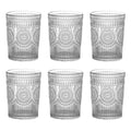 Set de 6 Vasos Transparentes de Cristales de 300ml con Patrón Girasol, Aptos para Lavavajillas