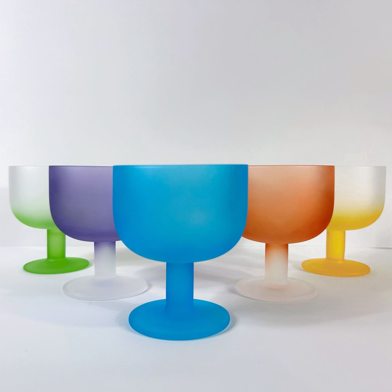 Set de 5 o set de 2 Copas de 270ml,Copas de colores de cristal,Copas de Vidrio,Apto para lavavajillas,Productos de vidrio de alta calidad,Copas de Vino, Cerveza, Champán,Bebida, Alcohol y Agua, Apto para uso diario