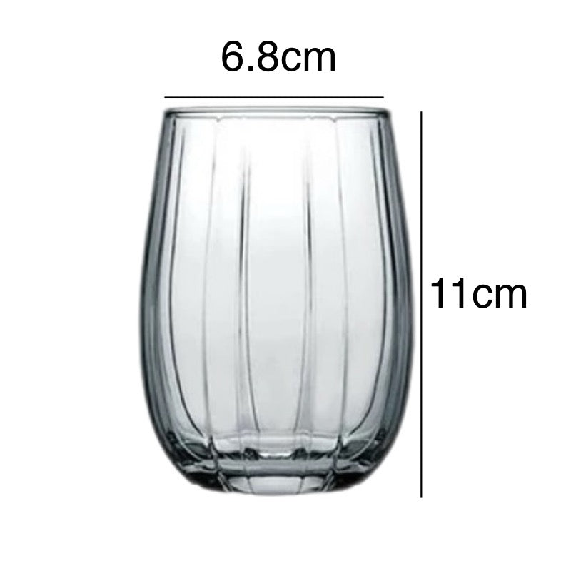 Set de 6 Vasos de Cristal Transparente 380ml, Vasos de Agua y Bebidas Alcohólicas, Aptos para Lavavajillas