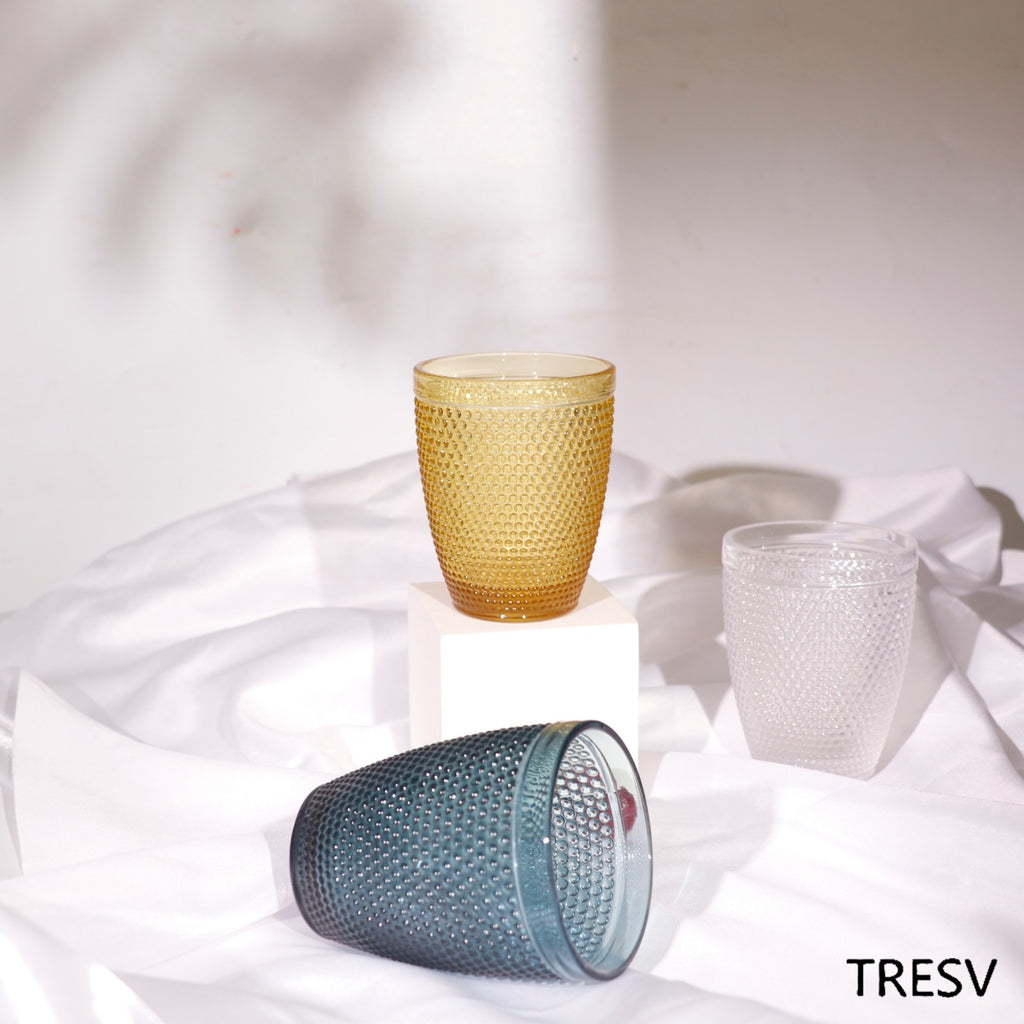 Set de 6 Vasos de Cristal de Colores 250ml ,Vidrio de Alta Calidad | Apto para Lavavajillas