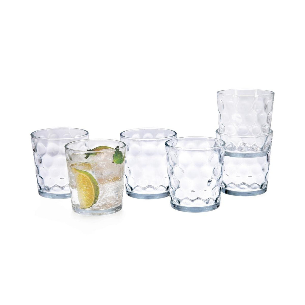 Set de 6 Vasos de Cristal Transparente 26cl, Vasos de Agua y Bebidas Alcohólicas, Aptos para Lavavajillas