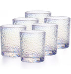 Set de 6 Vasos Colores, Vaso de Cristal agua de 350cc, Vaso de Agua y Bebidas, Aptos para Lavavajillas