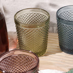 Set de 6 Vasos de Cristal Colores de 250ml, Vasos de Agua y Bebidas, Aptos para Lavavajillas