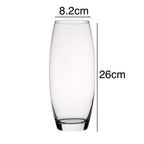Jarrón de Flores de Cristal, Florero abombado de Vidrio, 26cm, 21cm y 26.5cm de Alto, Elegante y Sofisticado
