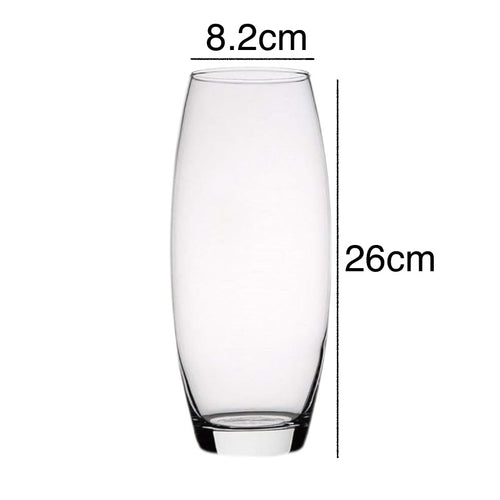 Jarrón de Flores de Cristal, Florero abombado de Vidrio, 26cm, 21cm y 26.5cm de Alto, Elegante y Sofisticado