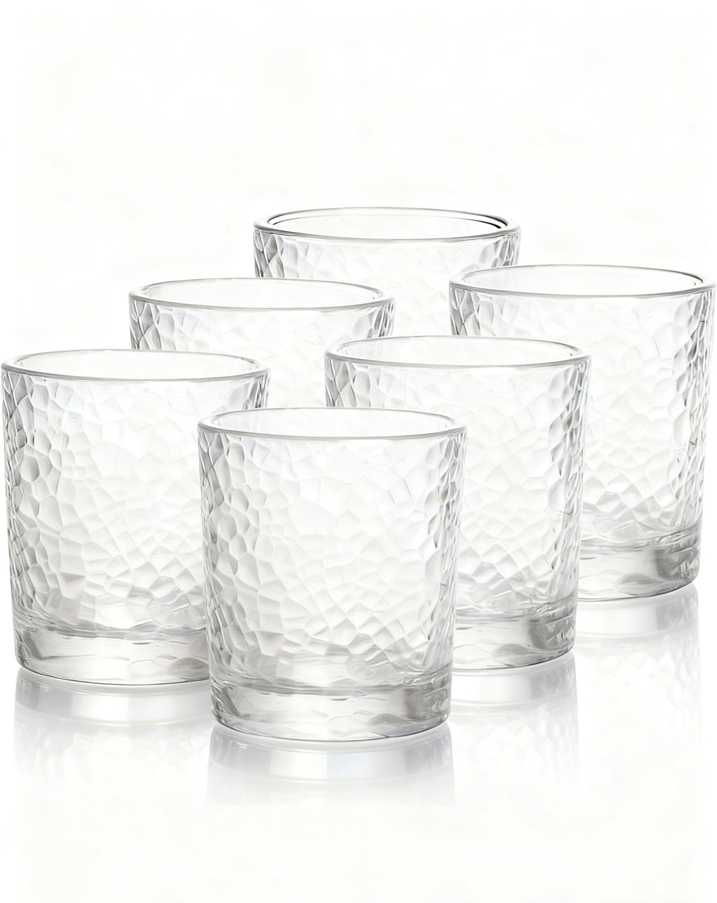 Set de 6 Vasos de Cristal Transparente 350cc, Vasos de Agua y Bebidas Alcohólicas, Aptos para Lavavajillas