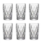 Set de 6 Vasos Transparente, Vaso de Cristal agua de 360 ml, Vaso de Agua y Bebidas, Aptos para Lavavajillas
