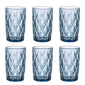Set de 6 Vasos Colores, Vaso de Cristal agua de 360 ml, Vaso de Agua y Bebidas, Aptos para Lavavajillas