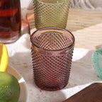 Set de 6 Vasos de Cristal Colores de 250ml, Vasos de Agua y Bebidas, Aptos para Lavavajillas
