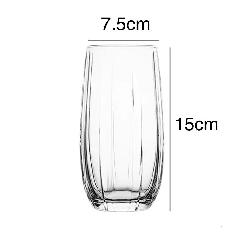 Set de 6 Vasos de Cristal Transparente 510ml, Vasos de Agua y Bebidas Alcohólicas, Aptos para Lavavajillas