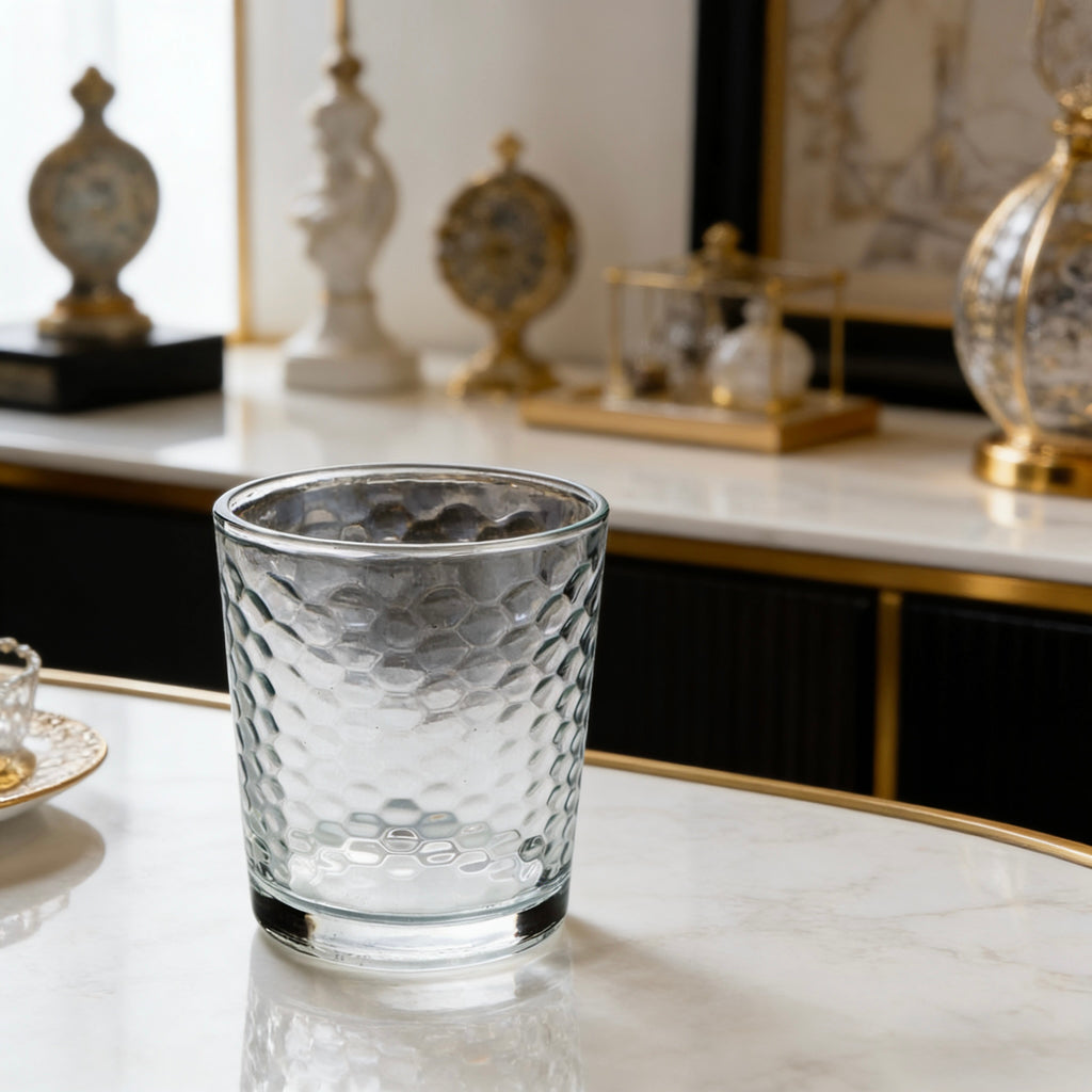 Set de 6 Vasos de Cristal Transparente 26cl, Vasos de Agua y Bebidas Alcohólicas, Aptos para Lavavajillas