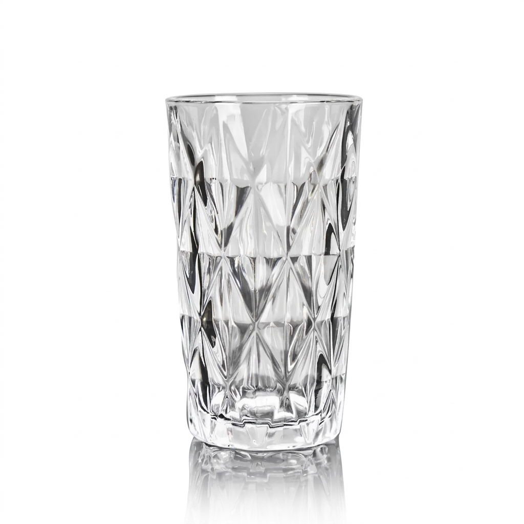 Set de 6 Vasos Transparente, Vaso de Cristal agua de 360 ml, Vaso de Agua y Bebidas, Aptos para Lavavajillas