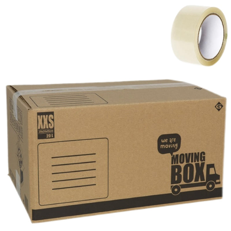 Pack de 10 Caja de Carton Multiusos con un precinto para Mudanza Embalaje, Envio Paquete Almacenaje Guarda todas cosas, cajas carton mudanza