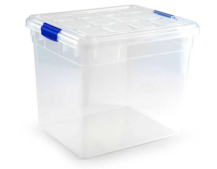 Set 3 Cajas de Ordenación 35L Almacenamiento Plástico Transparente Hermético