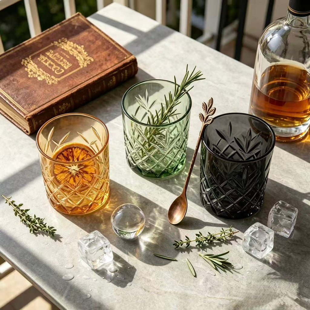 Set de 6 Vasos de Cristal, 350 ml | Agua y Bebidas Alcohólicas, Transparentes, Aptos para Lavavajillas