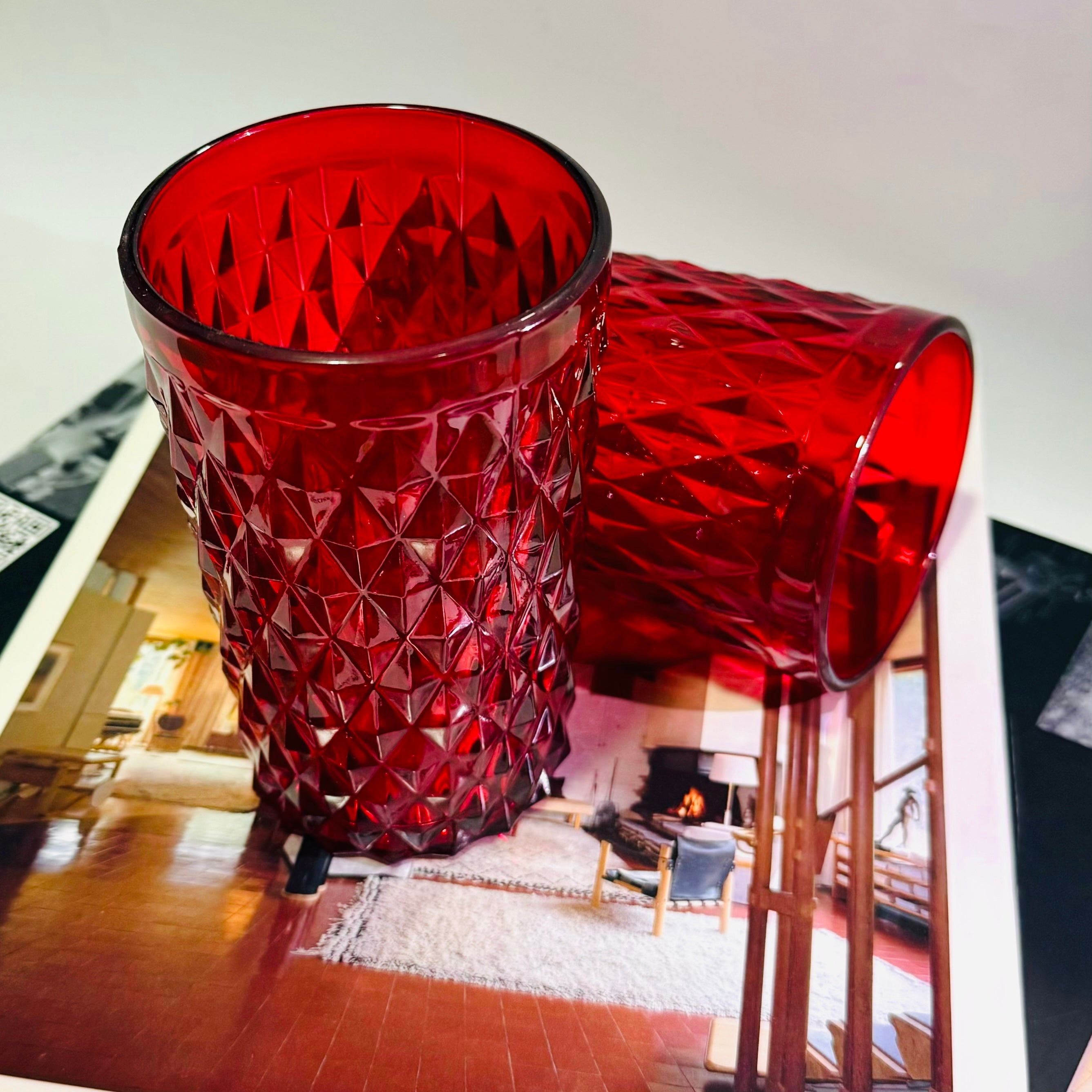 Set de 6 Vasos de Colores de Cristales de 370ml, Productos de Vidrio de Alta Calidad - Apto para Uso Diario