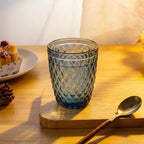 Set de 6 Vasos de Cristal 250ml | Diseño de Diamante Elegante | Aptos para Lavavajillas | Vidrio Sin Plomo para Agua y Refrescos