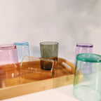 Set de 6 Vasos de Agua de Colores Pastel, Vasos de Cristal Multicolor de 510cc, Aptos para Lavavajillas