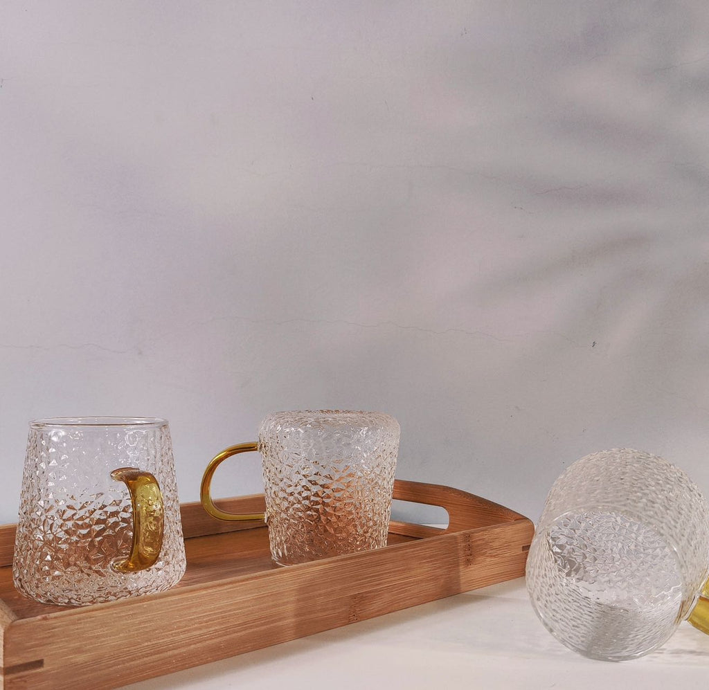 Set de 6 Tazas Transparentes de Cristal de 300cc para Agua, Café, Té, Bebidas y Alcohol