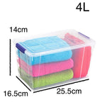 Set 3 Cajas de Ordenación 4L Almacenamiento Plástico Transparente Hermético