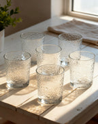 Set de 6 Vasos de Cristal Transparente 350cc, Vasos de Agua y Bebidas Alcohólicas, Aptos para Lavavajillas