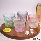 Set de 6 Vasos Colores o Transparente, Vaso de Cristal agua de 270 ml, Vaso de Agua y Bebidas, Aptos para Lavavajillas (Vaso Rosa 270ml)