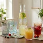 Set de 6 Vasos de Agua de Colores Pastel, Vasos de Cristal Multicolor de 510cc, Aptos para Lavavajillas