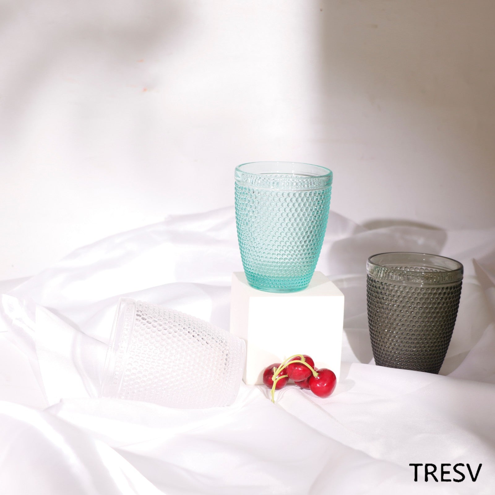 Set de 6 Vasos de Cristal de Colores 250ml ,Vidrio de Alta Calidad | Apto para Lavavajillas