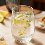 Set de 6 Vasos de Cristal Transparente 380ml, Vasos de Agua y Bebidas Alcohólicas, Aptos para Lavavajillas